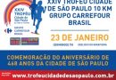 Inscrições para o Troféu Cidade de São Paulo terminam em 20 de janeiro